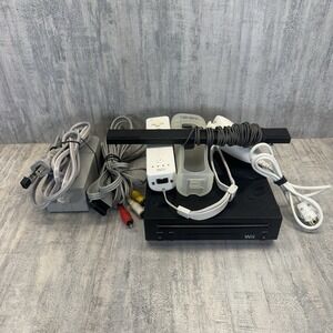 Nintendo Console Black With Game Controller Hook Ups Tested RVL-101 Wii 10